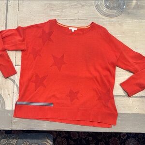 Adorable Orange Lisa Todd Star Patterned Sweater